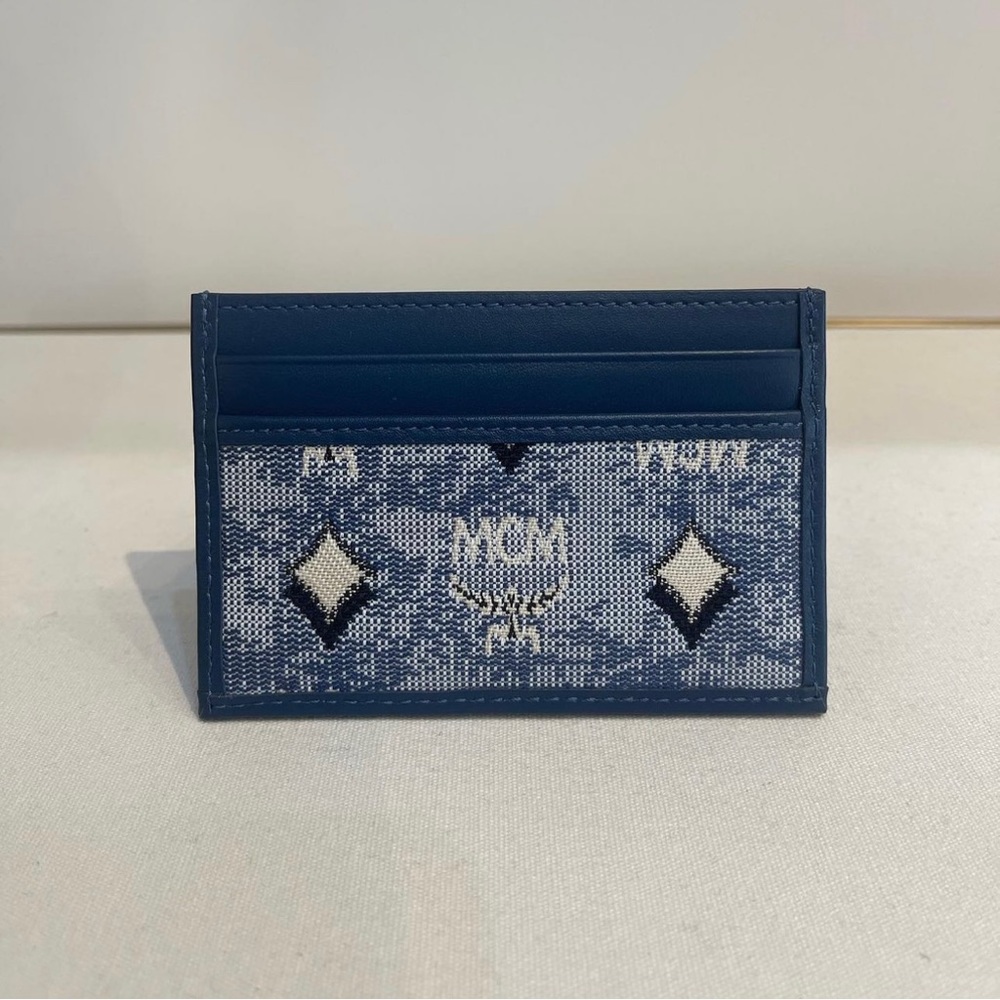 MCM
Men's Blue Aren Card Case In Vintage Monogram Jacquard